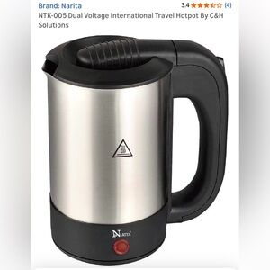 Narita brand Stainless Steel dual voltage Travel pot